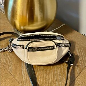 ALEXANDER WANG Attica White Leather Mini Fanny Crossbody Belt Bag